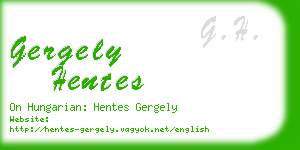 gergely hentes business card